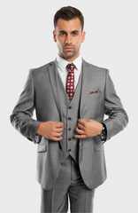 Silver slim fit suit