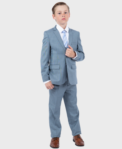 Smoke Blue boys sharkskin suit 