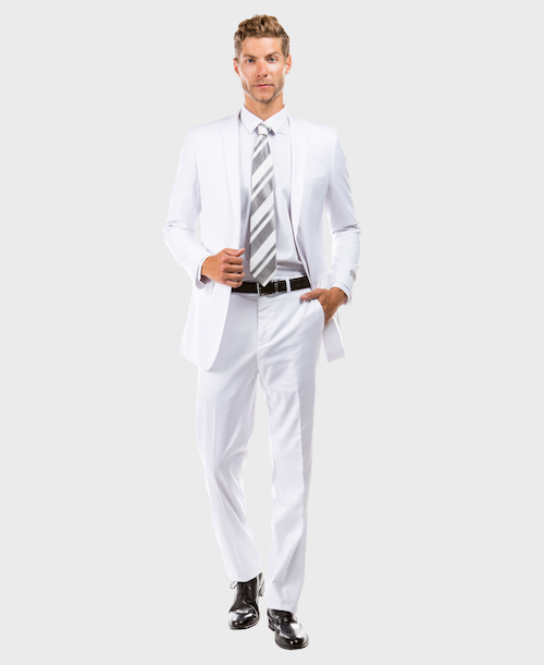 Two Button White Slim Fit Suit