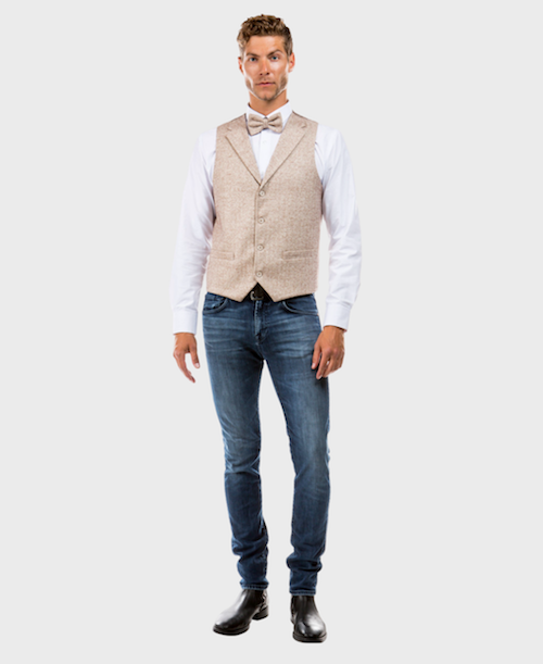 beige mens tweed vest