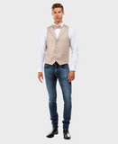 Beige Tweed Collared Vest