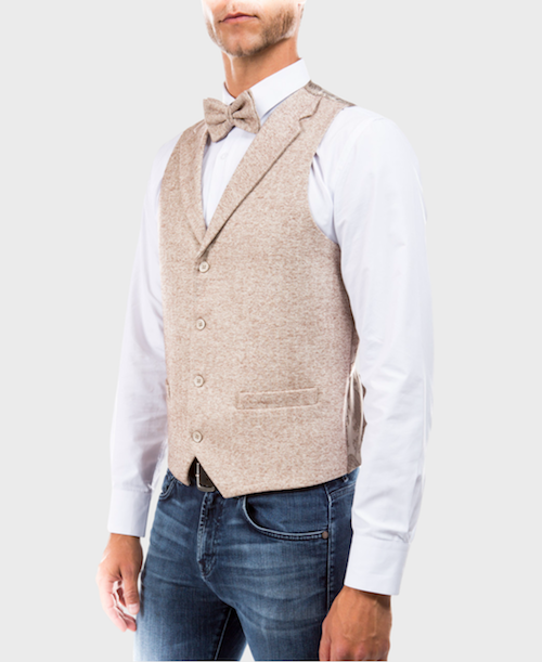 beige tweed suit vest 