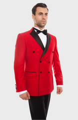 Red Peak Lapel Double Breasted Tuxedo