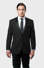 Black Tuxedo Jacket with Black Lapel