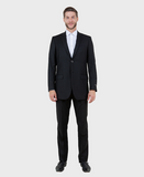 Black Solid Two Button Sim Fit Blazer