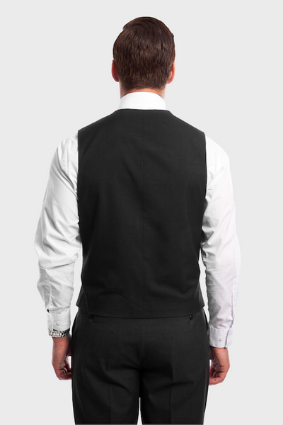 Black 3 Piece Peak Lapel Suit