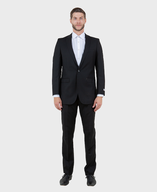 Black One Button Slim Fit Suit