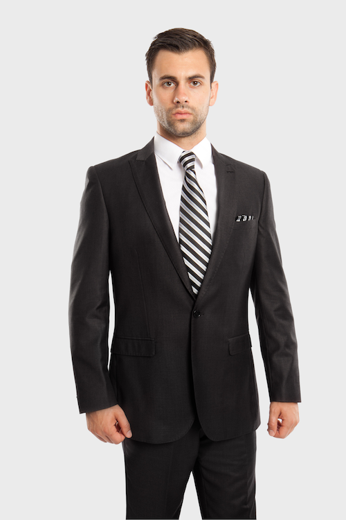 Black One Button Slim Fit Suit