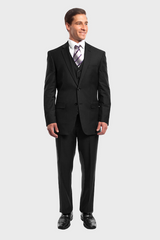 Black Pinstripe Modern Fit 3 Piece Suit