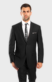 Black 100% Wool Stripe Suit