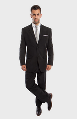 Black 2 Piece Pinstripe Modern Fit Suit