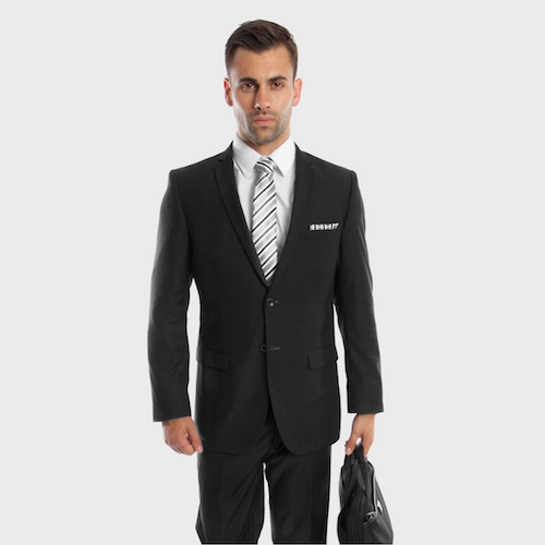 Two Button Black Slim Fit Suit