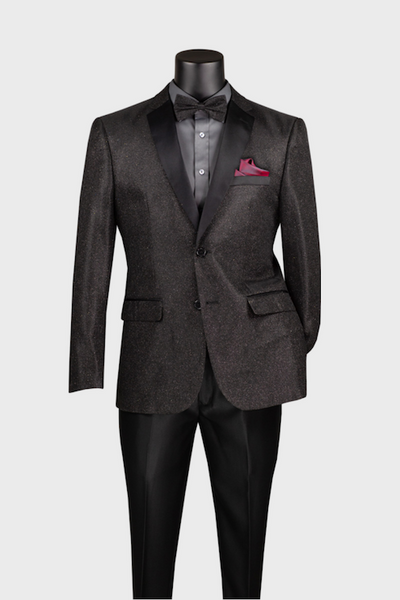 Black Sequin Slim Fit Sport Coat