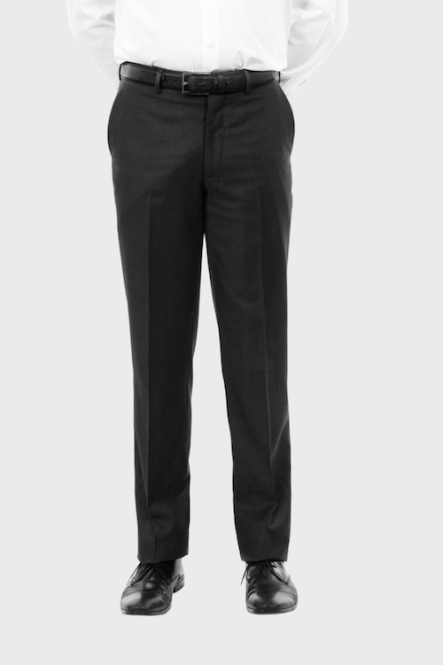 Black Slim Fit Flat Front Dress Pants