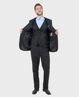 Black Sharkskin Three Piece Suit