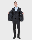 Black Sharkskin Three Piece Suit