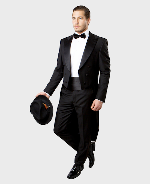 Black Modern Fit Tuxedo Tails