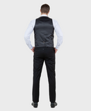Black with White Lapel 3 Piece Vested Slim Fit Tuxedo