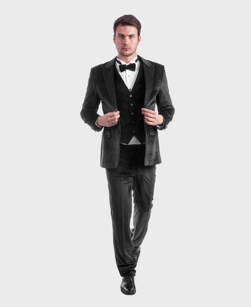 Black Velvet Peak Lapel Blazer