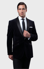 Black Velvet Slim Fit Blazer