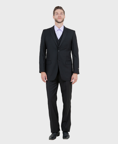 Black Ultra Slim Fit 3-Piece Prom Suit, 44L / Black Black Ultra Slim Fit 3-Piece Prom Suit, 44L / Black