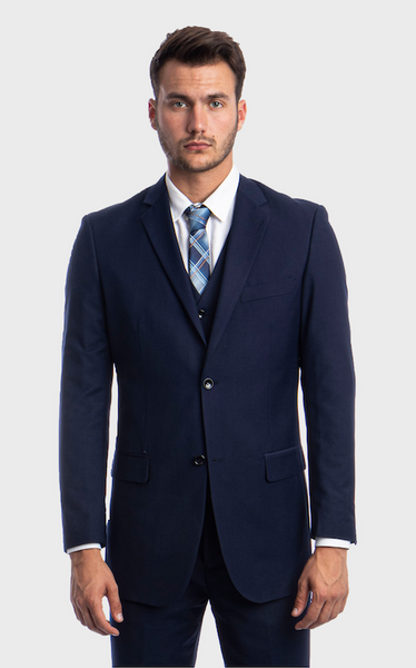 Blue Modern Fit 3-Piece Suit