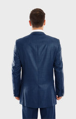 Blue Slim Fit Sharkskin Suit