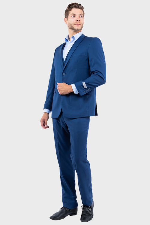 Indigo Blue 3 Piece Slim Fit Vested Suit