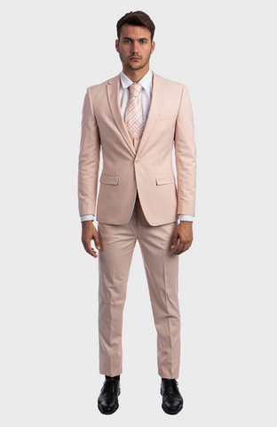 Blush 3 Piece Peak Lapel Suit