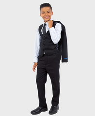 boys black slim fit suit