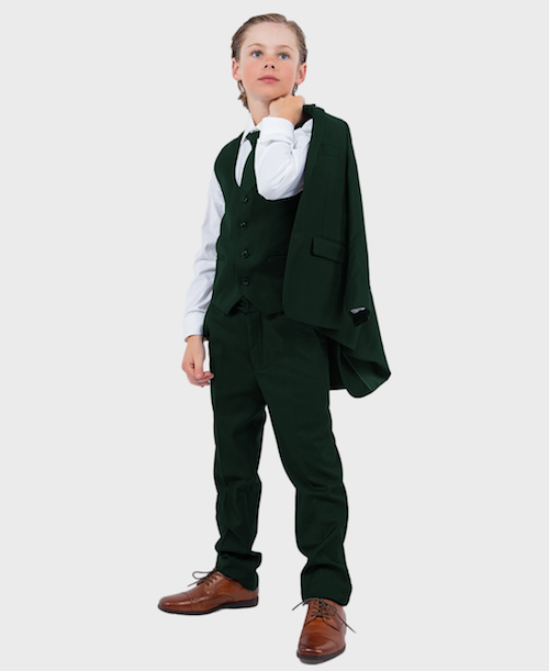 Green Boys Slim Fit Suit