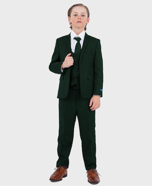 Green Boys Slim Fit Suit