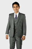 5 Piece Mid grey Boys 2 Button Suit