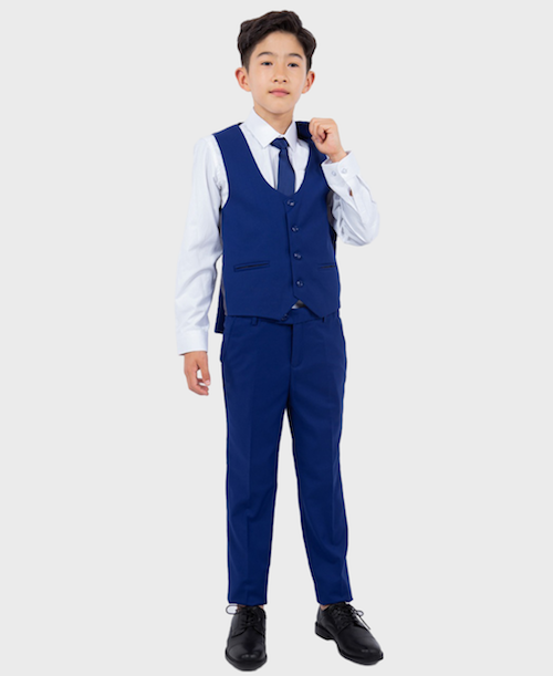 boys royal blue slim fit suit