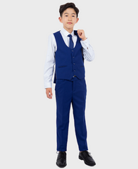 boys royal blue slim fit suit