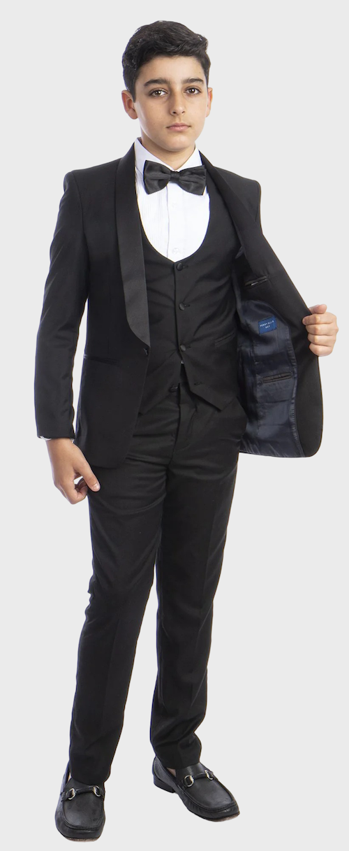 Boys Shawl Collar Blue Tuxedo