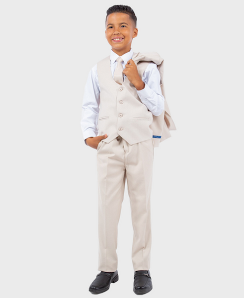 Tan Boys Slim Fit Suit