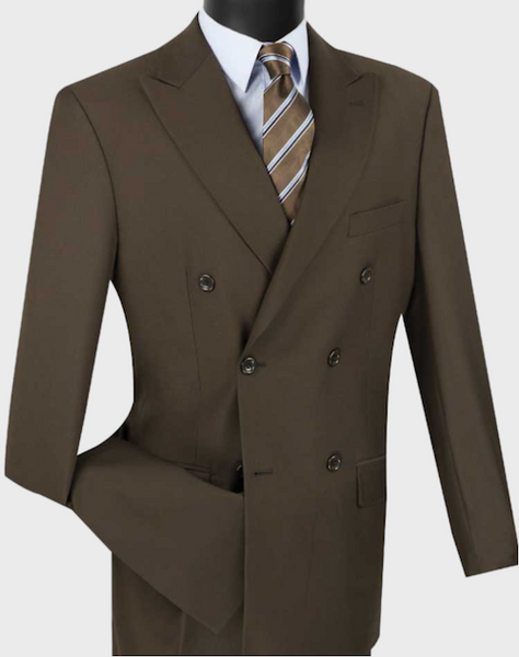 Brown Double Breasted Suit