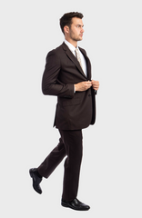 Brown 2 Button Twill Modern Fit Suit