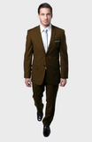Two Button Brown Slim Fit Suit