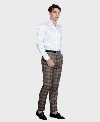 Charcoal Plaid Dress Pants FlexSuits Charcoal Plaid Dress Pants FlexSuits