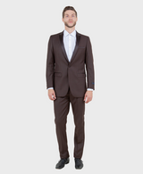 Brown 1 Button Peak Lapel Tuxedo