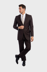 Brown 2 Button Twill Modern Fit Suit