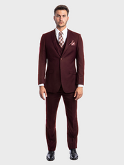 burgundy 3 piece suit