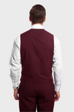 Burgundy 3 Piece Peak Lapel Suit