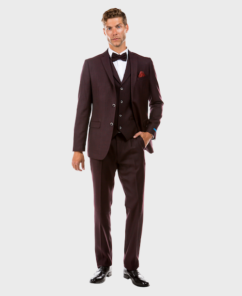 Men's Burgundy Tweed Piece Suit Vintage Tweed Suits – Flex Suits