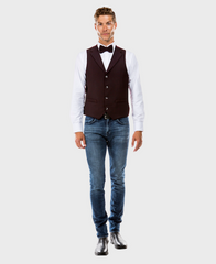 burgundy mens tweed vest