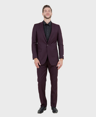 Burgundy One Button Slim Fit Suit