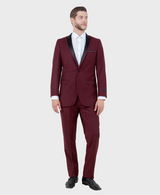 Burgundy 1 Button Peak Lapel Tuxedo