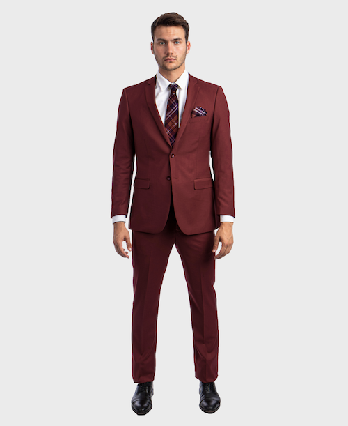 burgundy prom suits